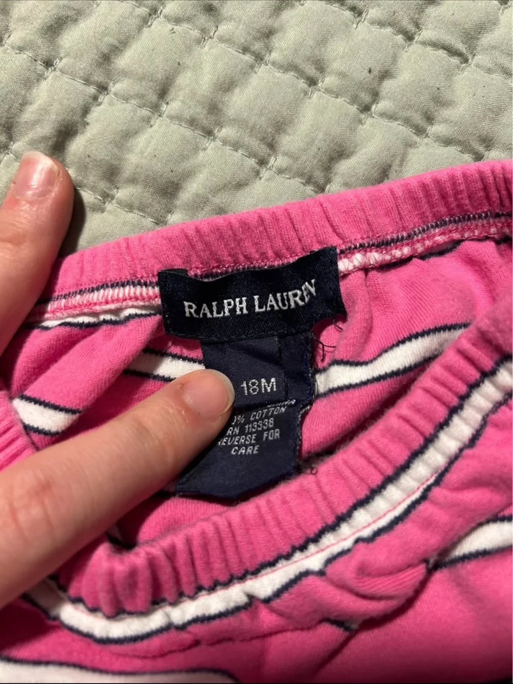 Ralph Lauren Pink & White Striped Baby Bloomers